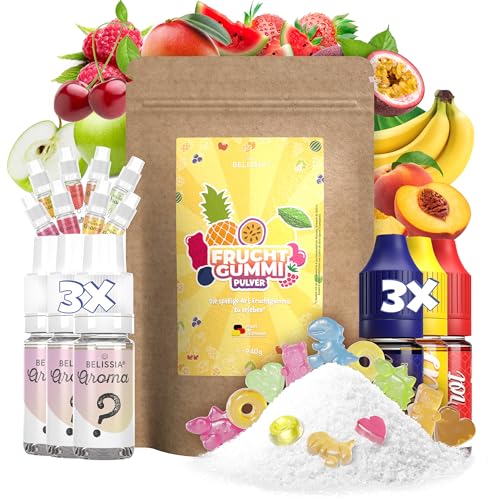 Belissia Gummibärchen Mystery Set zum selber machen. Spaßiges DIY Set zur Herstellung von ca. 1KG bunten, aromatisierten Fruchtgummis. Inklusive 3 Überraschungs Aromen & 3 Farben