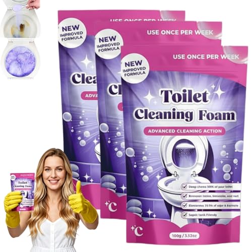 Wc-Reiniger,2026 Neu Wc-Schaumreiniger,Toilet Cleaner,Toilet Cleaning Foam, Scheuerfreie Ohne Aufwand,Schäumender WC-Reiniger für Strahlend Saubere Toilette(3PCS)