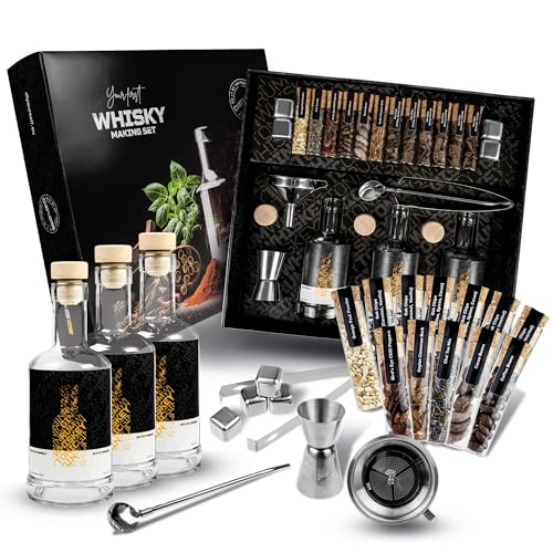 DIBYS DIY-Whiskey-Set inkl. 12 natürliche Botanicals & Zubehör | DIY-Whiskey-Gewürz-Set | Geschenk-Set für Whiskyliebhaber | Whiskey-Baukasten inkl. 4 Rezepte