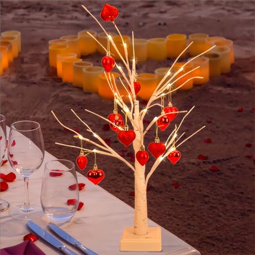 APODESS 13tlg Hochzeitsbaum Hochzeit Deko Led Baum Lichterbaum Geldbaum Hochzeit Wunschbaum Dekobaum USB/Batteriebetrieben Lampe Baum Beleuchtete für Geburtstag Zuhause Wohnzimmer Innendekoration