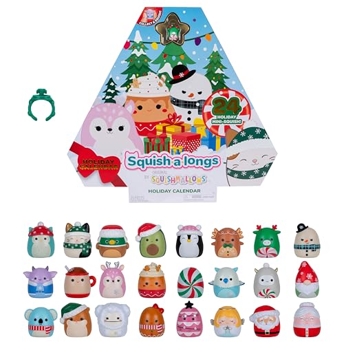 Squish-a-longs SQAL0162 - Adventskalender, enthält 24x 2,5 cm Mini-Squish, 1x Ring und 1x Collectors Guide - Sammeln, Tauschen und Spielen