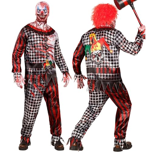 W WIDMANN MILANO Party Fashion - Killer Clown Kostüm Set mit Maske, komplettes Outfit für Halloween und Karneval