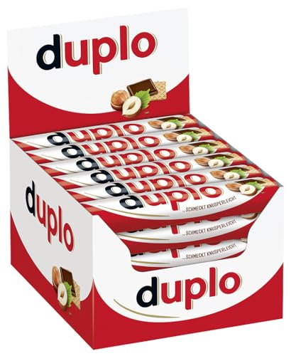 Duplo Einzelriegel – Schokoriegel mit feiner Nugatcreme, knuspriger Waffel & zarter Vollmilchschokolade – 1 Großpackung mit 40 einzeln verpackten Riegeln