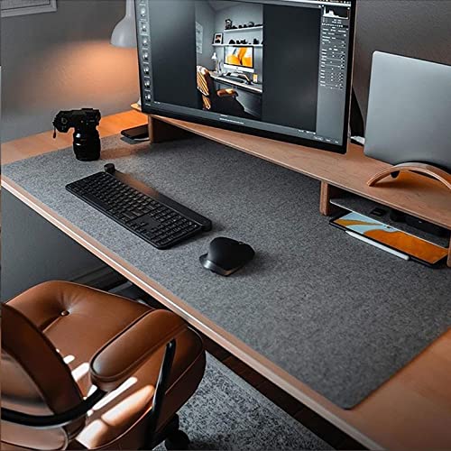 DAWNTREES Schreibtischunterlage Filz,Filz Mauspad Groß,Rutschfeste Desk Mat,Schreibtischmatte für Büro und Zuhause,Office Desktopschutz (dunkelgrau)
