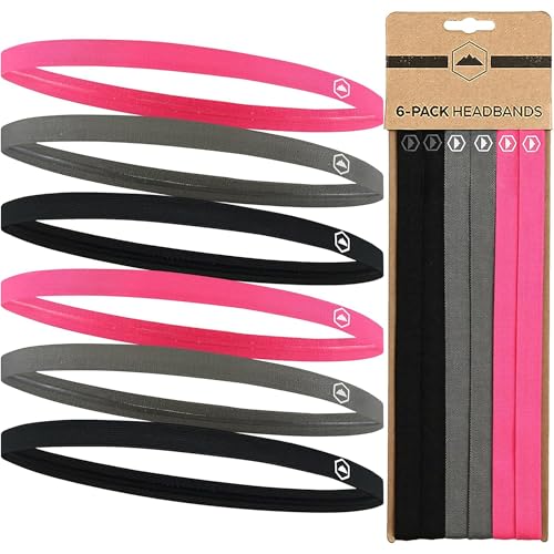 Tough Headwear Haarband Herren dünn elastisch - Sport Stirnband Herren Damen - Haarbänder Set - Sport Haar Band Jungs für Laufen Fußball Training