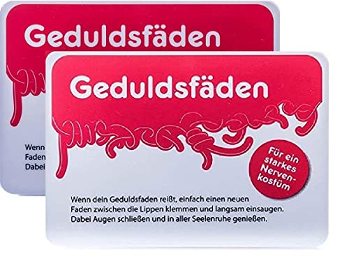 Geduldsfäden, Fruchtgummischnüre mit Erdbeergeschmack aus der Schiebeschachtel, 2er Pack (48g), von Liebeskummerpillen