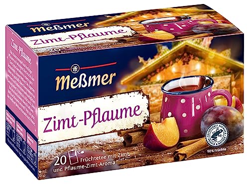 Meßmer Zimt-Pflaume Früchtetee | 20 Teebeutel | Vegan | Glutenfrei | Laktosefrei