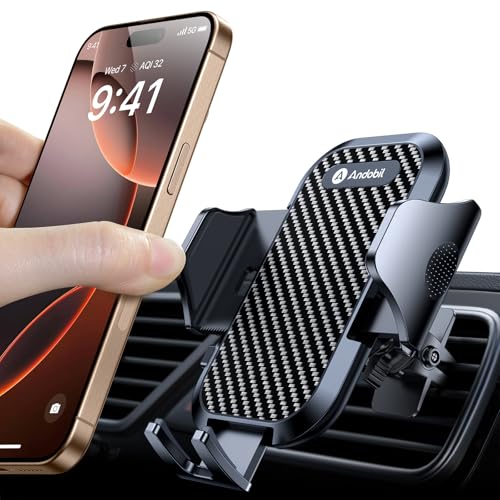 andobil Handyhalterung Auto Lüftung [ 2025 Upgrade Lüftungsclip ] Kfz Handy Halterung [ 100% Sicherer Griff ] 360° Drehbar Autohalterung Zubehör für iPhone 16 Pro Max 15 14 13 12 11 Galaxy S24 Ultra