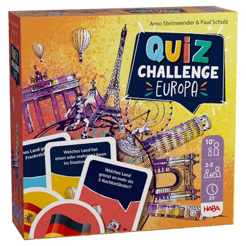 HABA Quiz Planet Europa – Wissensspiel für Kinder & Erwachsene – Mit 180 Quizfragen über 30 Länder, für 2-5 Spieler ab 10 Jahren – 2012198001