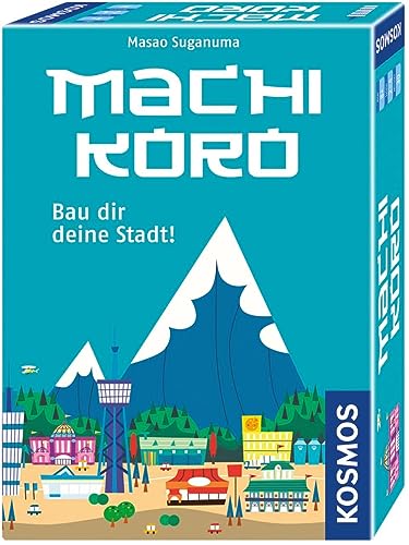 KOSMOS 692322 Machi Koro - BAU dir Deine Stadt! Schneller Aufbau - viel Spielspaß, kompaktes Spiel mit Karten und Würfeln, für 2 bis 4 Personen, ab 8 Jahre, Gesellschaftsspiel