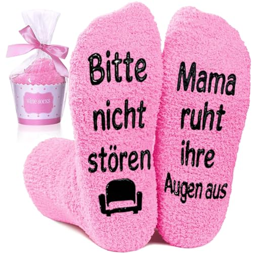 Geschenke für Mama Frauen Geburtstag Weihnachten Lustig Socken mit Spruch Bitte Nicht Stören Mama ruht ihre Augen aus Geburtstagsgeschenk Muttertagsgeschenk Weihnachtsgeschenke für Mama Geschenk