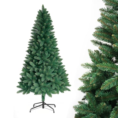 Künstlicher Tannenbaum 180 cm Grün – Realistischer Weihnachtsbaum, Unechte Christbaum Tanne für Weihnachtsdeko Innen & Außen
