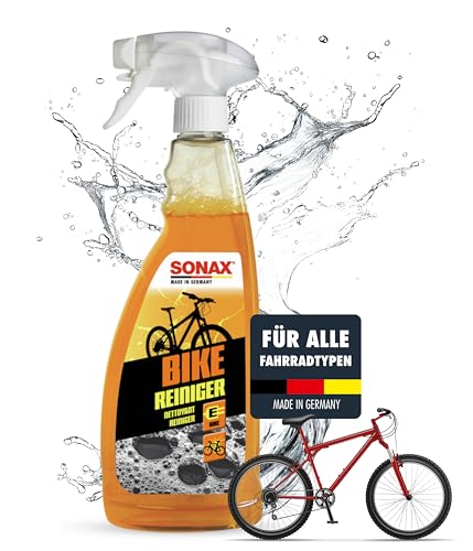 SONAX BIKE Reiniger (750 ml) Fahrradreiniger für Aluminium, Mattlacke, Carbon- & Kunststoffoberflächen, reinigt Kette & Zahnkränze, für E-Bikes, materialschonend | Art-Nr. 08524000