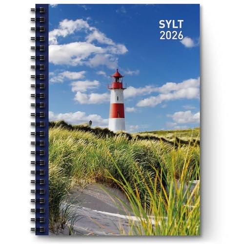 Sylt Kalender 2026 - Terminplaner A5- Kalenderbuch für 2026 - Jahreskalender 2026 mit 13 Sylt Motiv Seiten & Spiralbindung - Nordsee Kalender