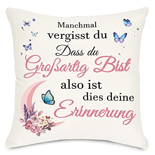 Lightzz Geschenke für Frauen, Freundschaft Inspiration Geschenke, 45 x 45cm Kissenbezug mit Taschen, Geschenk für Beste Freunde Mädchen Schwester Kollegen