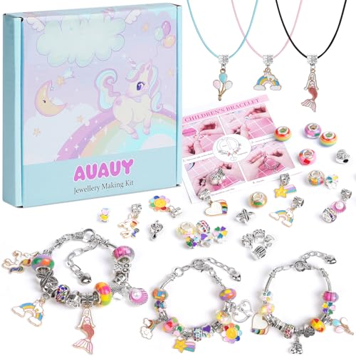 AUAUY Geschenke für Mädchen, Armbänder Selber Machen Bastelset Kinder ab 6 Jahre, Adventskalender Füllung Weihnachtsgeschenke für Kinder Nikolaus Geschenk Mädchen 4 5 6 7 8 9 10 11 12 Jahre