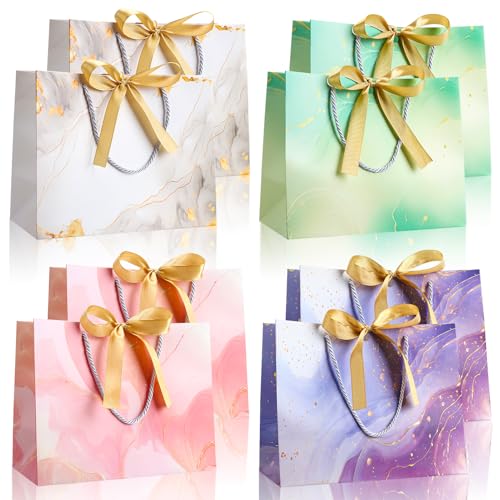 Livdouyu 8 Stück Geschenktasche, Geschenktüte Gift Bags, Geschenktaschen, Geschenktüte Groß Geschenktüten Geburtstag Geschenktüten für Party Weihnachten Neujahrsgeschenk Geburtstag Hochzeit Feier