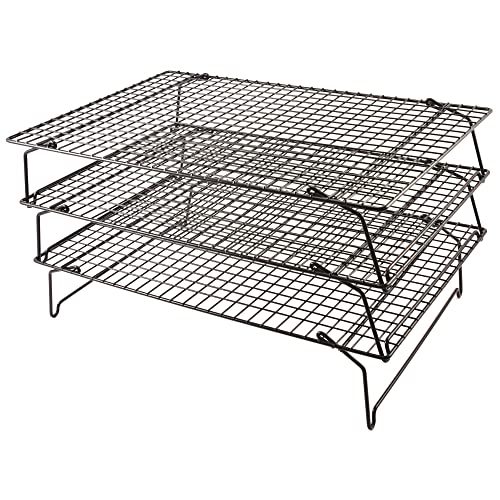 Tala Antihaft-Kühlrost mit 3 Ebenen - Platzsparende, klappbare Backofengitter - Ideal für frisch gebackene Kuchen, Muffins, Kekse und Plätzchen - 40 x 25 cm, Schwarz