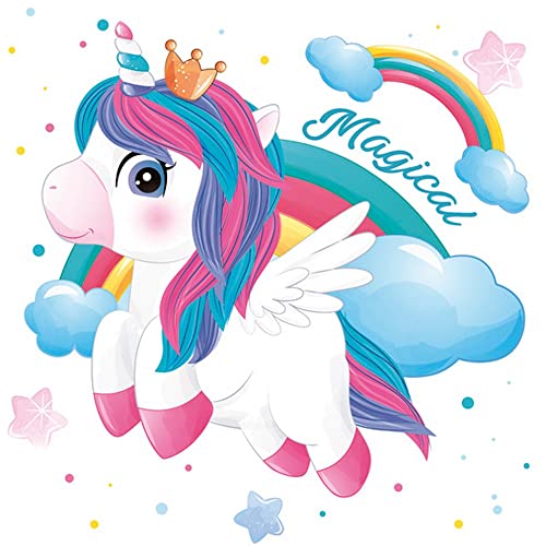 20 Servietten Fliegendes Einhorn am Regenbogen | M?rchen | Phantasy | Kinder | Geburtstag | Party | Kindermotiv | Mädchen| Tischdeko 33x33cm