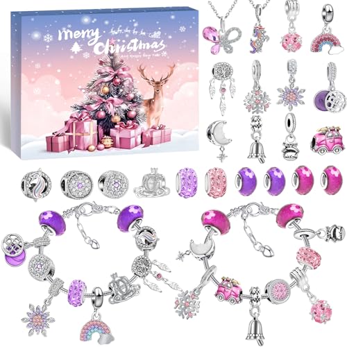 Weihnachts-Adventskalender 2025 mit 24 Schmuckgeschenken Adventskalender mitSchmuckgeschenken,Weihnachtsgeschenken und Geburtstagsüberraschungen (Armband-25-fen)
