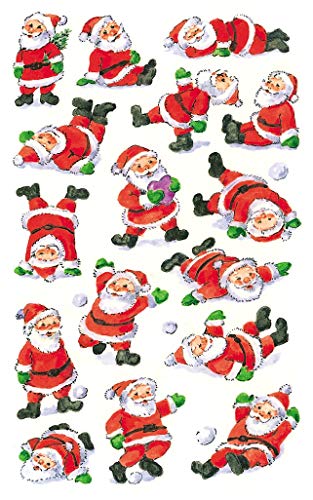 bsb Sticker Weihnachten mit Motiv - Weihnachts-Aufkleber in 7,8 x 12,5 cm - kleine Aufkleber - selbstklebende Nikolaus & Weihnachtsmann Sticker - Geschenk-Aufkleber