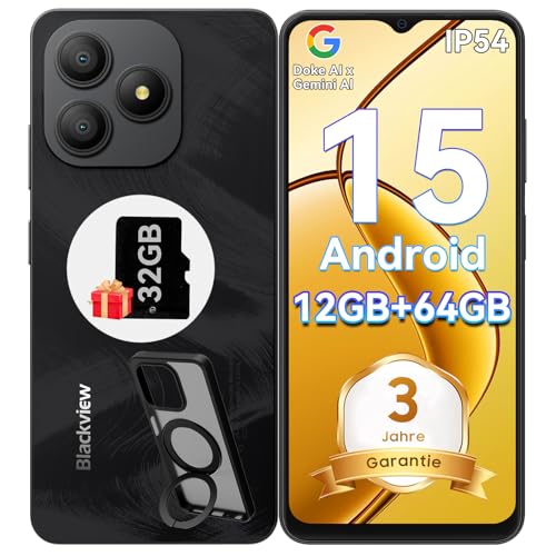 Blackview Wave 9C Handy Ohne Vertrag Günstig 12GB+64GB/2TB TF, IP54 6.56