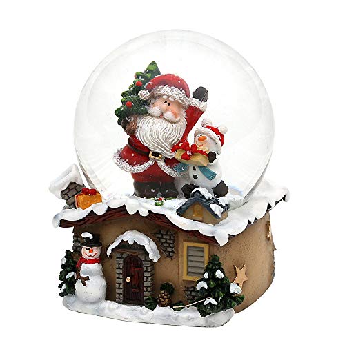 Dekohelden24 Schneekugel mit Weihnachtsmann, Maße L/B/H: 7 x 7 x 9 cm Kugel Ø 6,5 cm.