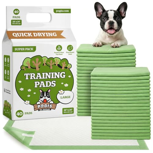 Pogi Trainingspads für Hunde – 60 × 60 cm, groß, umweltbewusst, für kleine bis mittelgroße Hunde – 40 Stück
