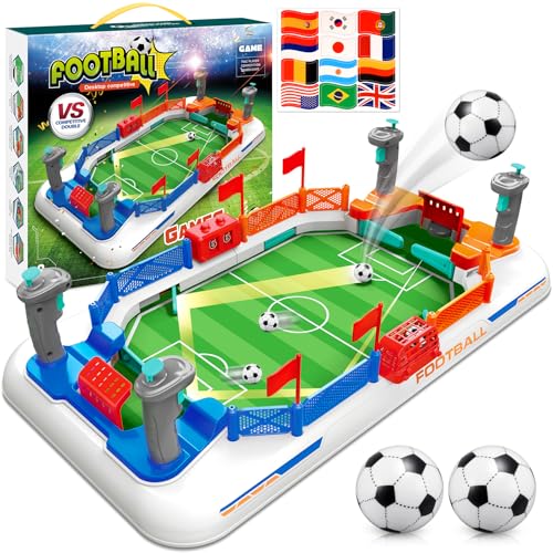 Fussball Geschenke Jungen,Tischkicker Kinder Geschenk Junge 5 6 7 8 9+ Jahre Spielzeug Tischfussball Kinder Airhockey Tisch, Ostergeschenke Kinder Spielzeug Flipperautomat Kicker Flipper Spiel