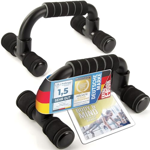 Body & Mind® Push-Up Liegestütz-Griffe; Kompakte Trainings-Griffe Fitness-Rack für Ganzkörper-Training & Effektive Liegestützen; Krafttraining