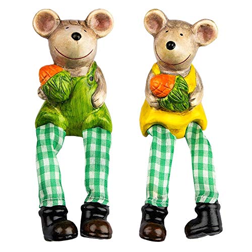 Ideen mit Herz Deko-Figuren mit Schlenkerbeinen | Frühling & Ostern | Kantensitzer | Kantenhocker | 18 cm (Mäuse)