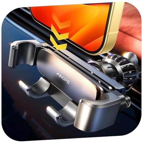 AINOPE Handyhalterung Auto Lüftung - [Schwerkraft-Design] [Einhandbedienung] Handy Halterung Auto, 2026 Autohalterung Auto Zubehör Für iPhone 17 16 15 14 13 12 11 Pro Max XR, Smartphone mit Hülle