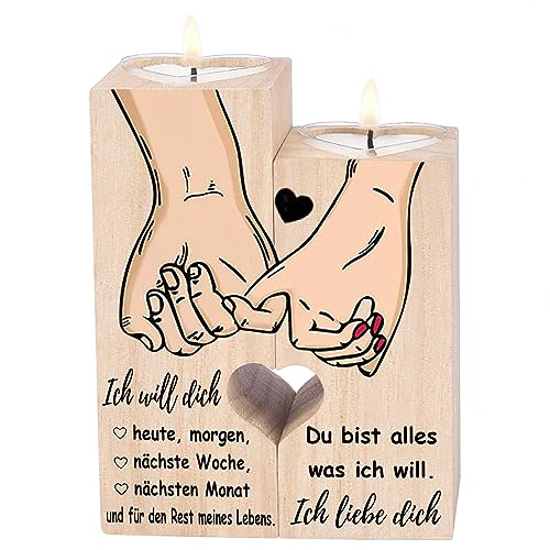 Ich Liebe Dich Geschenke, Jahrestag Geschenk für Ihn und Sie, Kerzenständer - Hochzeitstag Geschenke für Paare, Romantisches Geschenk für Frau und Mann