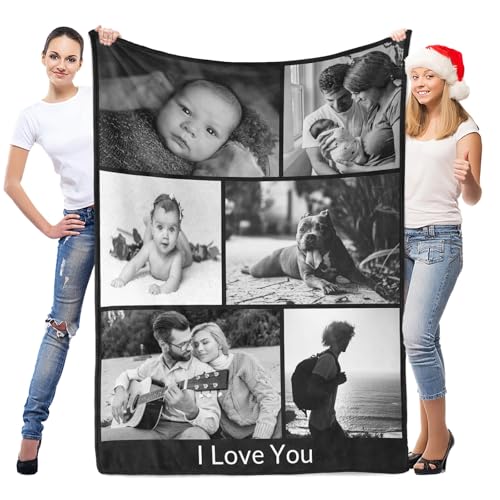 LNM Personalisierte Decke mit Foto, Personalisierte Decken, Personalisierte Kuscheldecke mit Foto, Personalisierte Foto Decke, Personalisierte Geschenke für Frauen und Männer