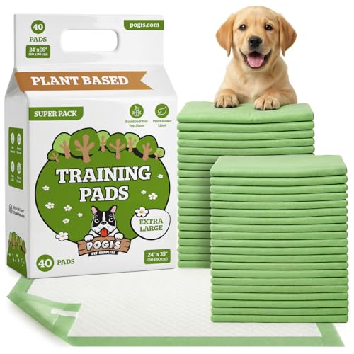 Pogi Trainingspads für Hunde – 60 × 90 cm, extra groß, umweltbewusst, für mittelgroße bis große Hunde – 40 Stück