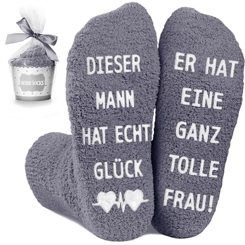 Hochzeitstag Geschenke für Männer Kuschelsocken, Lustige Socken mit Spruch Weihnachtsgeschenke für Partner Mann Geburtstag Geschenke für Pärchen, Paar Valentinstag Jahrestag Geschenk für Ihn Socken