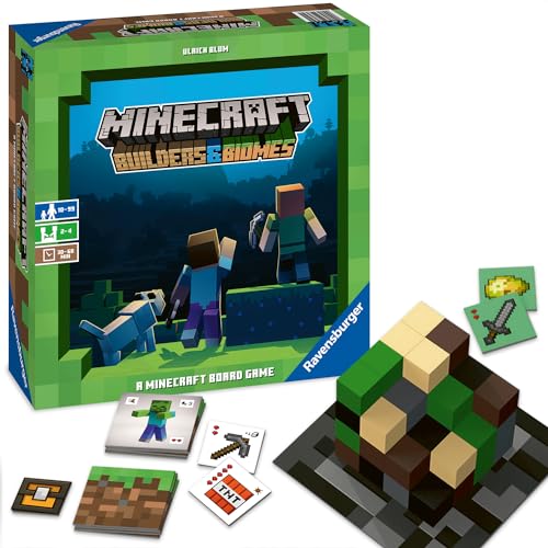 Ravensburger Familienspiel 26132 - Minecraft Builders & Biomes - Gesellschaftsspiel für Kinder und Erwachsene, für 2-4 Spieler, Brettspiel ab 10 Jahren