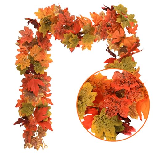 2 Stück Herbstdeko,Herbst Dekoration,Deko Girlande Halloween,Blätter Herbstblätter Ahornblatt,Ahornblätter Künstliche Hängende,Weihnachten Dekorationen,Outdoor Thanksgiving,Decor Für Herbstkranz