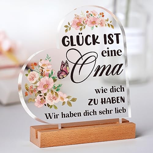 gftygftry Geschenk Oma, Oma Geschenke zum Geburtstag - Dekorative Ornamente aus Acryl, Geschenk für Oma,Geschenk Oma Geburtstag, Geschenke für Oma, Geburtstagsgeschenk für Oma, Beste Oma Geschenke