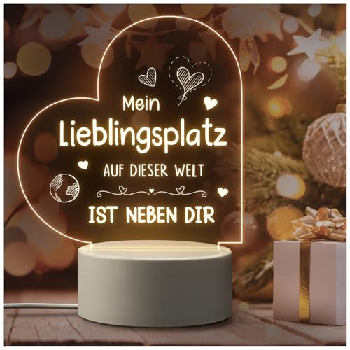 Giftasy Sinnvolle Geschenke für Männer - LED Acryl Nachtlicht Lampe, Hochzeitstag Geschenke für Männer, Ich Liebe Dich Geschenke, Partner Geschenke für ihn, Jahrestag Geschenke für ihn