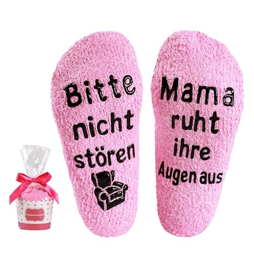 BONANGEL Geschenke für Mama Oma Bitte Nicht Stören Mama Oma ruht ihre Augen Socken Lustige Muttertagsgeschenk Geburtstagsgeschenk für Frauen Mutter, Beste Mama Oma Geschenk zum Geburtstag Weihnachten