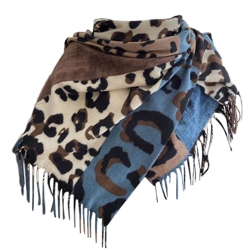 NNGOTD Schal Damen Leopard, weiche flauschige Deckenschal mit Leo Muster, dreieckstuch Winter Halstuch für Frauen Mädchen, Lang Kuschelig Damenschal