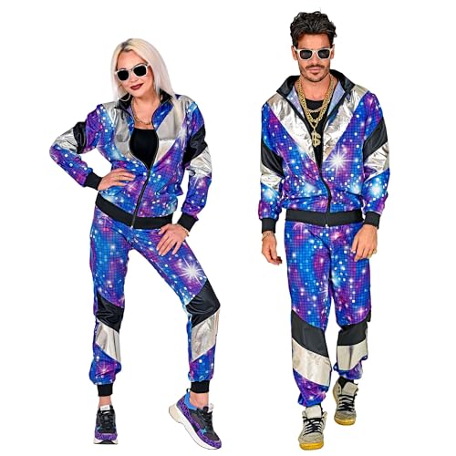 W WIDMANN MILANO Party Fashion - Kostüm Trainingsanzug, Disco-Style, 80er Jahre Outfit, Jogginganzug für Karneval & Party