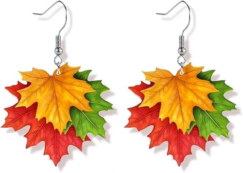 XFSRG Ohrringe Silber 925 Herbst Blätter Design Frauen Schmuck für Festival und Alltag
