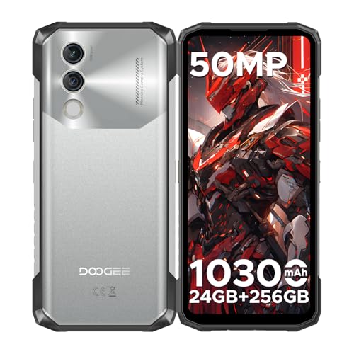 DOOGEE Blade10 Power Outdoor Handy Ohne Vertrag Android 14-10300mAh, 24GB+256GB/TF 2TB Outdoor Smartphone Wasserdicht, 50MP AI Kamera, 6.6 Zoll baustellenhandy, Drei Kartenfächer/ IP68/NFC/GPS/Face ID