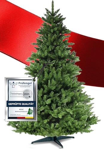Menz Weihnachtsbaum künstlich 180 cm Grün – Hochwertiger 100% PVC Tannenbaum – Realistischer & langlebiger künstlicher Weihnachtsbaum für Wohnzimmer – Umweltfreundlich & leicht montierbar