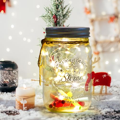 LOMUG Geschenke für Frauen Freundinnen, Beleuchtete Dekoflasche mit Korken Flasche Dekolicht, schön dass es dich gibt geschenke, Weihnachtsgeschenke für Freundin,frauen,Mütter und Kinder.