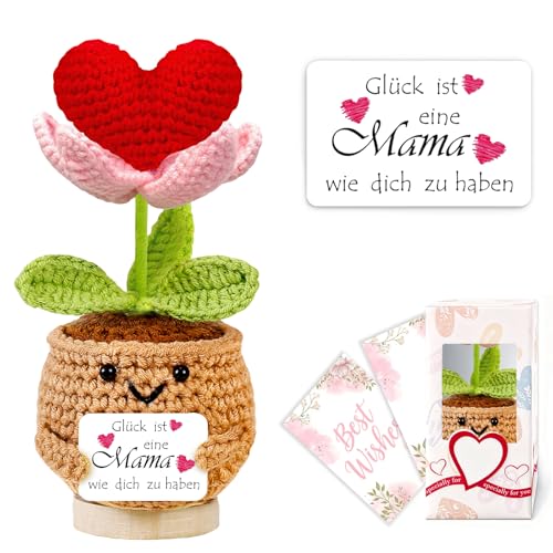 Geschenke für Mama Gehäkelte Herz Glücksbringer Deko Geburtstagsgeschenk Muttertagsgeschenke Weihnachtsgeschenke für Werdende Mama Pocket Hug Personalisiert Dankeschön Geschenk Weihnachten Muttertag