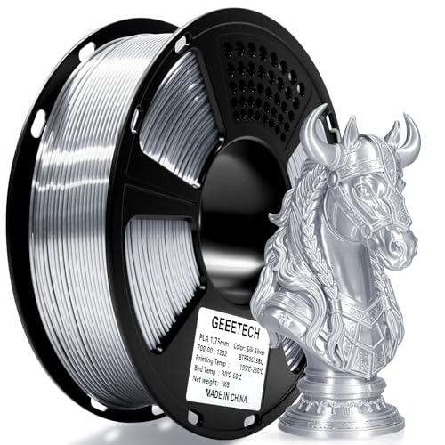 GEEETECH PLA Filament 1,75mm Silk Silber, 3d Drucker printer Filament PLA 1KG Spool