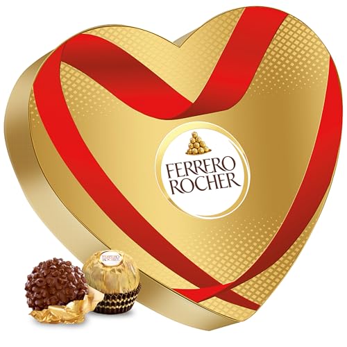 Ferrero Rocher Herz – Valentinstag-Geschenk für Ihn & Sie – Knusprig-cremige Nuss-Pralinen-Spezialität – Geschenkbox in Herzform zum Valentinstag, Muttertag & Ostern – 1 Packung à 125 g